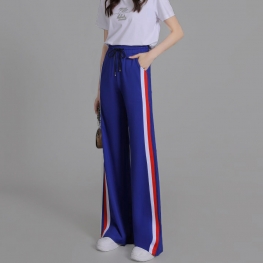 High waisted loose fitting straight leg pants